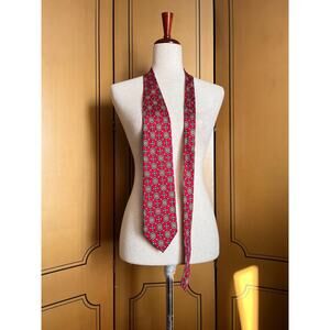 Vintage Christian Dior silk necktie in red with graphic print